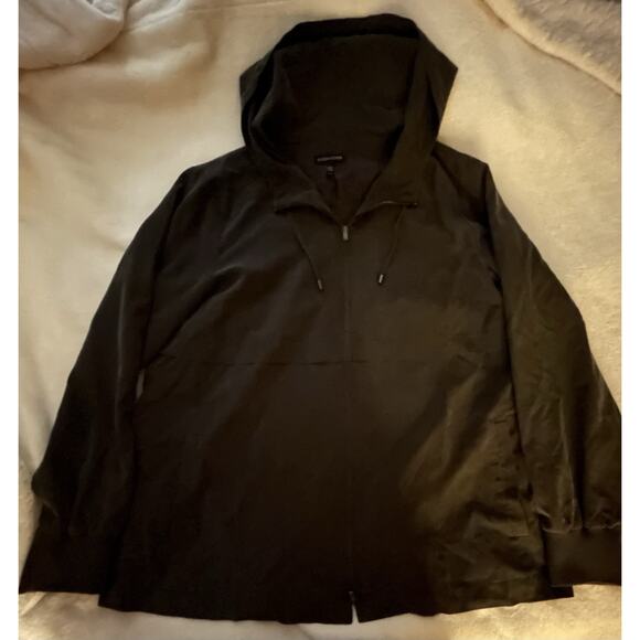 Eileen Fisher Jacket Size M Windbreaker Gray Full Zip Lined Outdoor Jacket - Picture 7 of 14